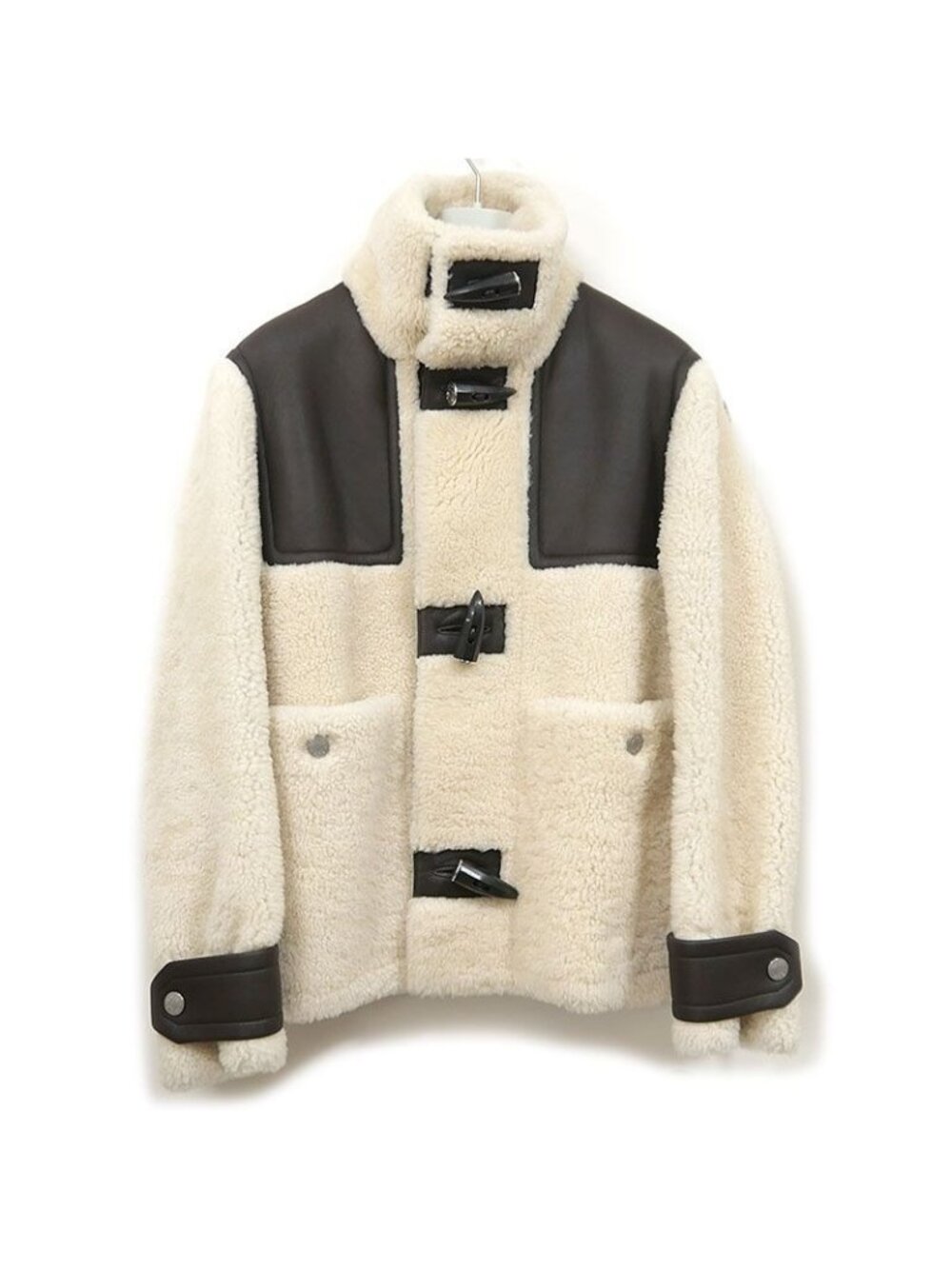 Hermes Mouton Jacket Size 46 Whiteish and Brown